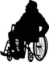 Silhouette of Disabled People in Wheelchair with Simple Design vector