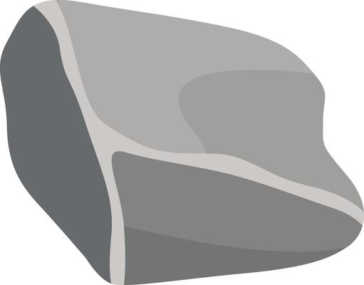 Big Rock Stone in Smooth Design. Isolated on a White Background