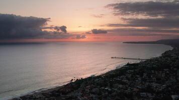 Aerial sunset views over San Clemente's coastline with stunning drone shots video