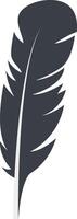 Bird Feather Black Silhouette on White Background vector