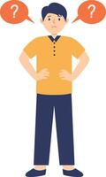 Illustration of Thinking Man with Question Mark vector