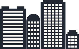Modern City Skyline Silhouette in Flat Design. Isolated on White Background. vector