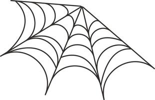 Black Spider Web Illustration on White Background vector