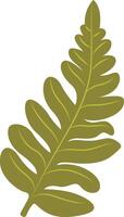 Tropical Leaf Element in Cartoon Design. Isolated on White Background vector