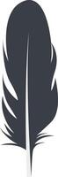 Bird Feather Black Silhouette with Flat Design vector