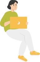 Illustration of Woman and Technology Device vector