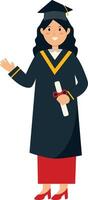 Illustration of Woman Graduating from University with Cartoon Design. vector