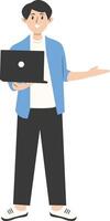 Illustration of Businessman with Technology Device vector
