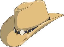 Wild West Cowboy Hat with Flat Cartoon Design. Isolated on White Background vector