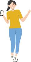 Illustration of Businesswoman with Technology Device. vector