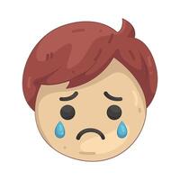 Sad Boy Crying vector