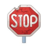 Damaged Stop Sign vector