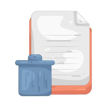 documento con basura lata vector