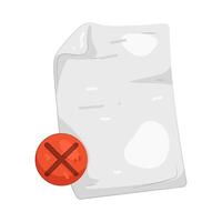 Rejected Document with Red X vector