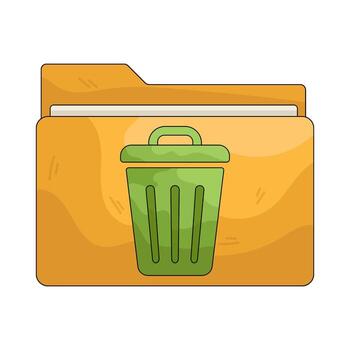 carpeta con basura lata vector