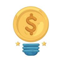 Coin Dollar Sign Lightbulb vector