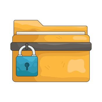 carpeta con candado para seguridad vector