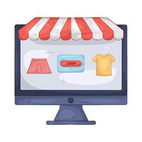 Online Storefront on Computer vector