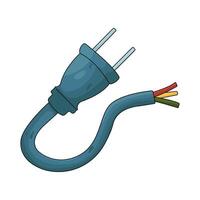 Frayed Electrical Plug with Exposed Wires vector