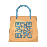 QR Code on a Shopping Bag vector