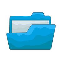 Blue Digital File Folder vector