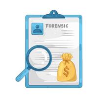 Forensic Investigation with Magnifying Glass and Money vector