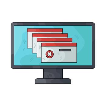 computadora pantalla mostrando error vector