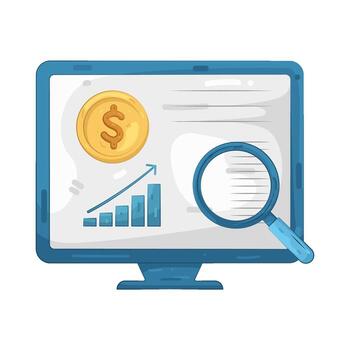 Accounting Software on a Computer Screen vector