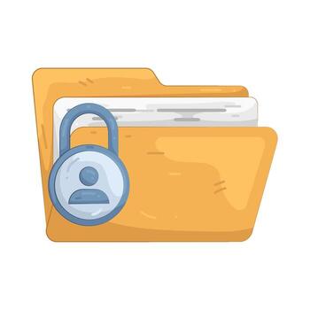 Locked Folder for Data Security vector