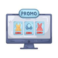 Online Shop Promo on Computer vector