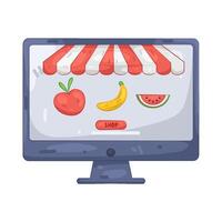 Online Fruit Shop on Computer Screen vector