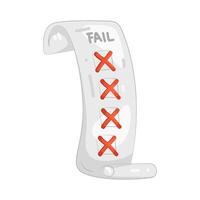 Failing Test with Red Cross Marks vector