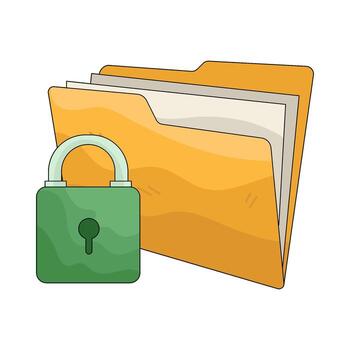 Secure Folder with Padlock vector