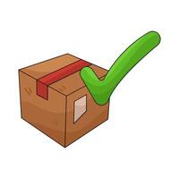 Cardboard Box with Green Check Mark vector