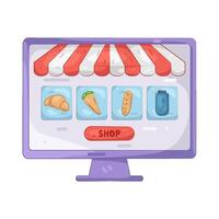 Online Shop on Computer vector