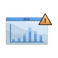 Risk Chart with Warning Sign vector