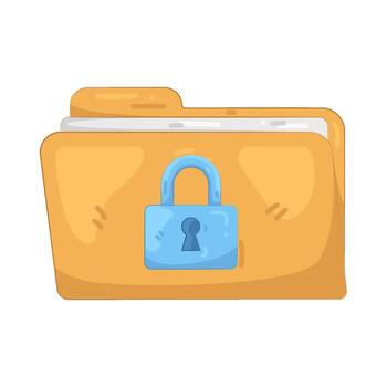 Folder with Lock for Security vector
