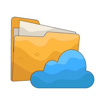 nube y carpeta archivo vector