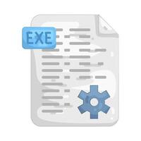 EXE File with Gear vector