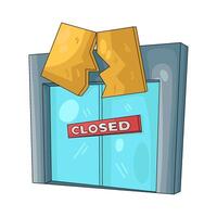 Storefront with Closed Sign vector
