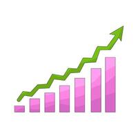 Bar Graph with Upward Arrow vector