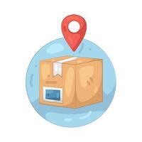 Delivery Package with Location Pin vector