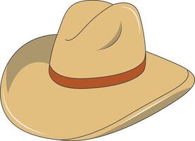 Wild West Cowboy Hat in Cartoon Design. Isolated on White Background. vector
