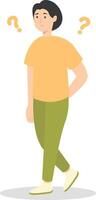 People Think and Solve Question in Cartoon Concept vector