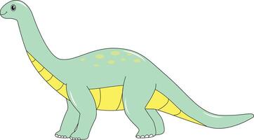 Cute Baby Dinosaur Character with Flat Design vector