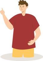Man Pointing Character. vector