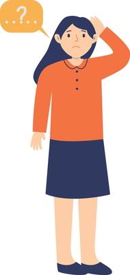 Illustration of Thinking Woman