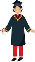 Illustration of Woman Graduating from University. vector