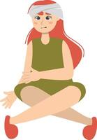 Injury Woman Character on a White Background. vector