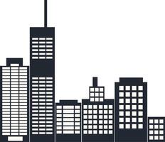 Modern City Skyline Silhouette in Simple Design vector